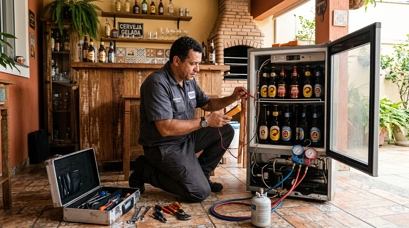 Recarga de gás refrigerante de cervejeira em Vila Velha‑ES